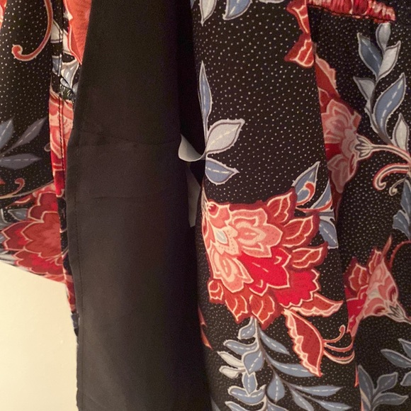 Loft Paisley Smocked Flare Dress, Black, SZ 12 - Picture 5 of 8